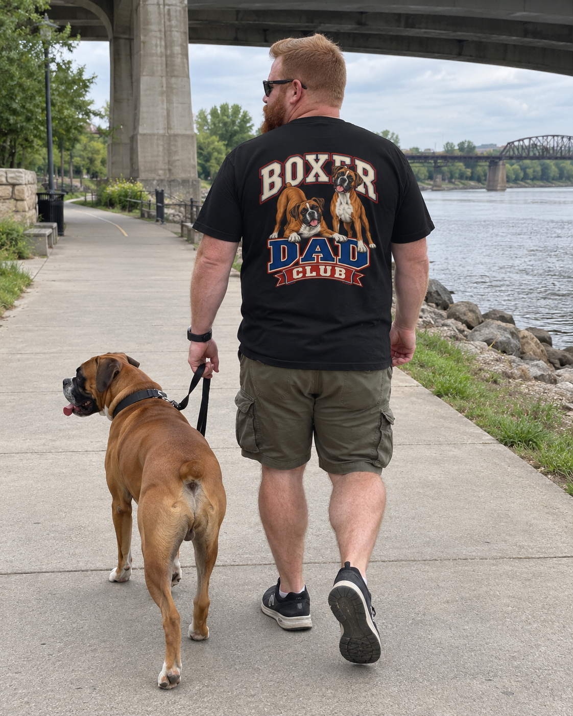 Boxer Dad Club - T-shirt — photo naturelle avec son chien