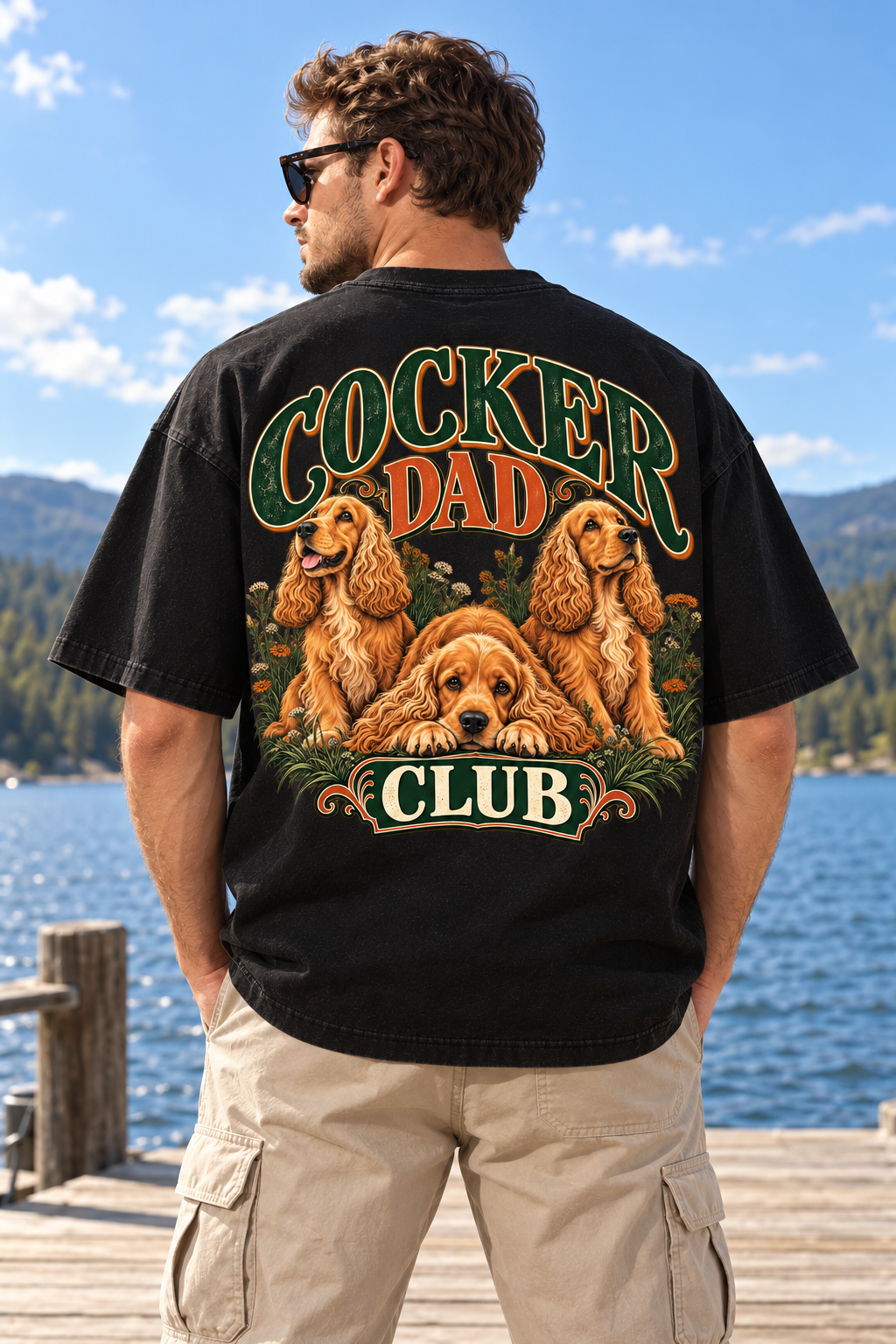 Cocker Dad Club - T-shirt — porté de dos