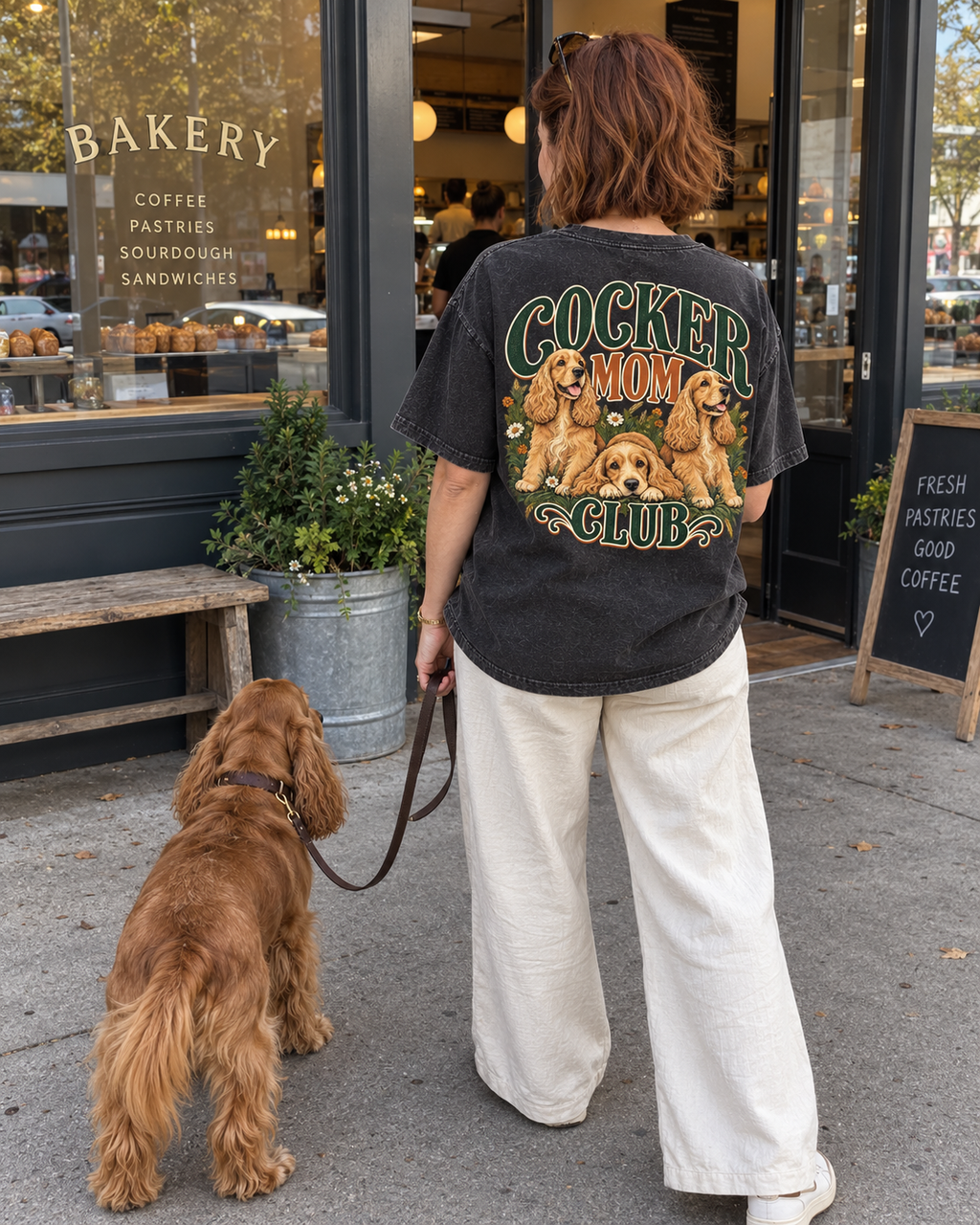 Cocker Mom Club - T-shirt — photo naturelle avec son chien