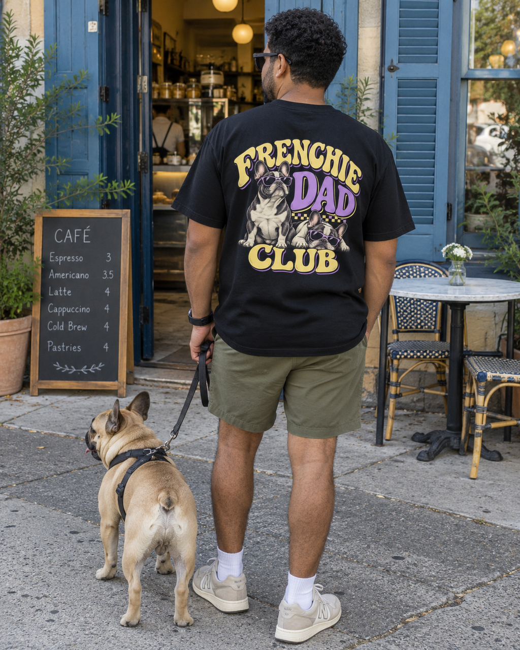 Frenchie Dad Club - T-shirt — photo naturelle avec son chien