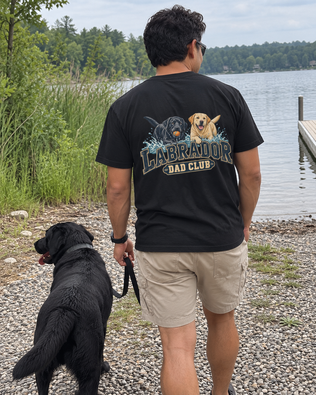 Labrador Dad Club - T-shirt — photo naturelle avec son chien