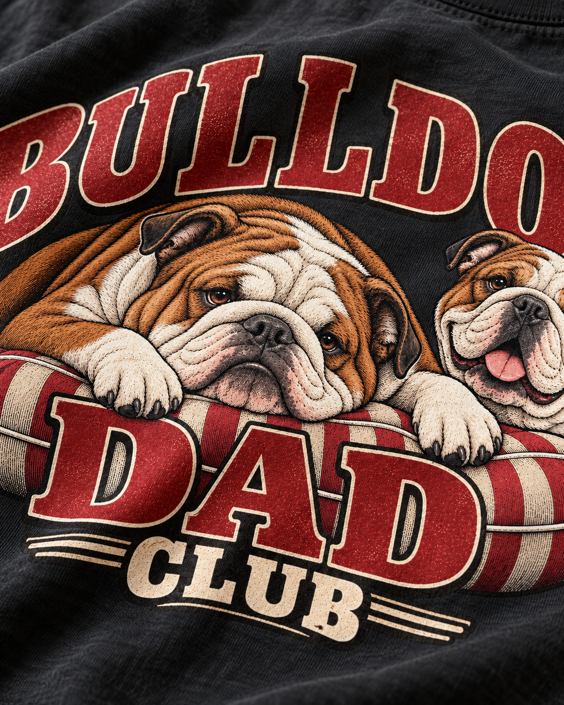 Gros plan du motif — Bulldog Dad Club - T-shirt