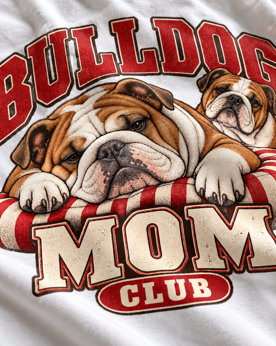 Gros plan du motif — Bulldog Mom Club - T-shirt