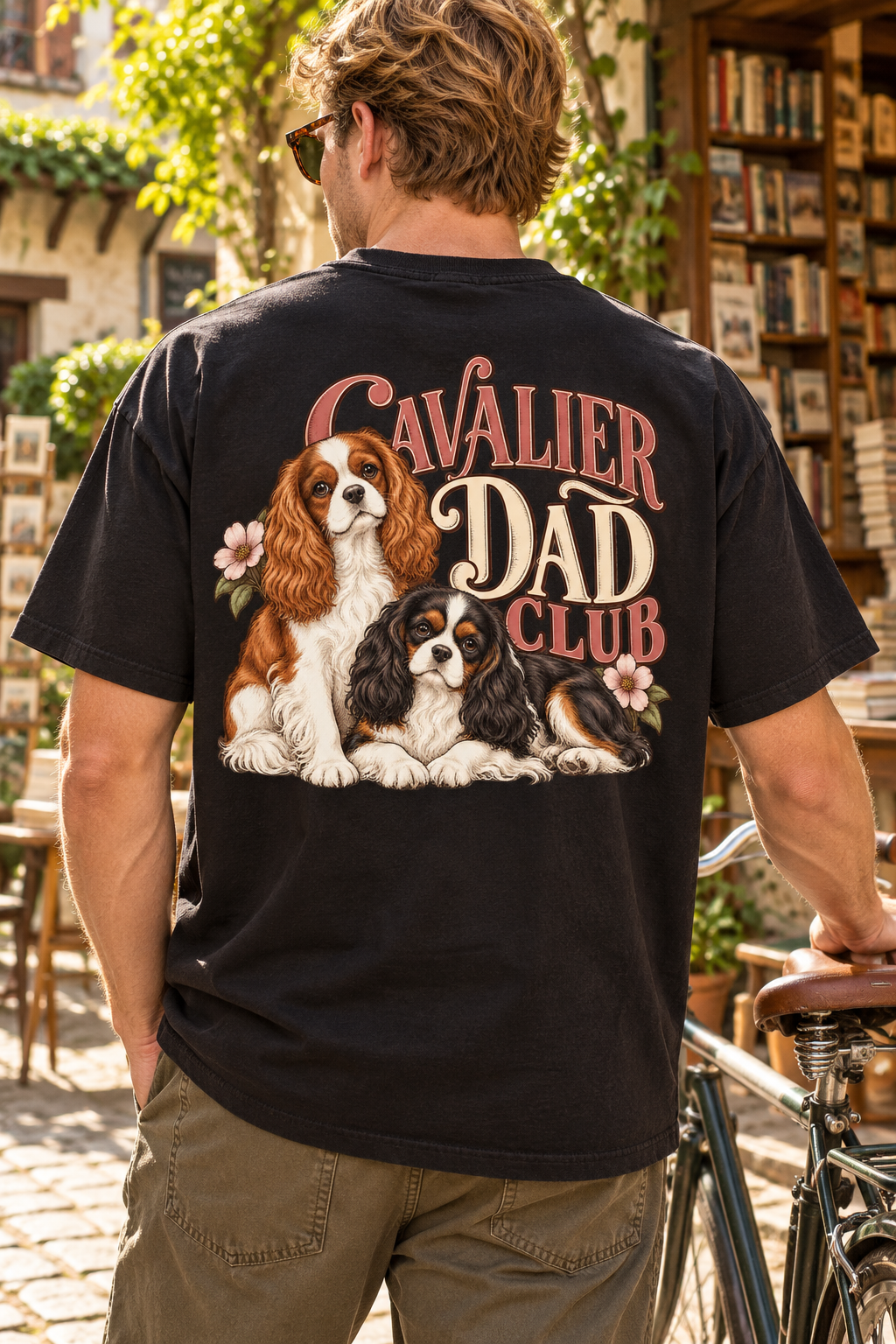 Cavalier Dad Club — T-shirt porté de dos