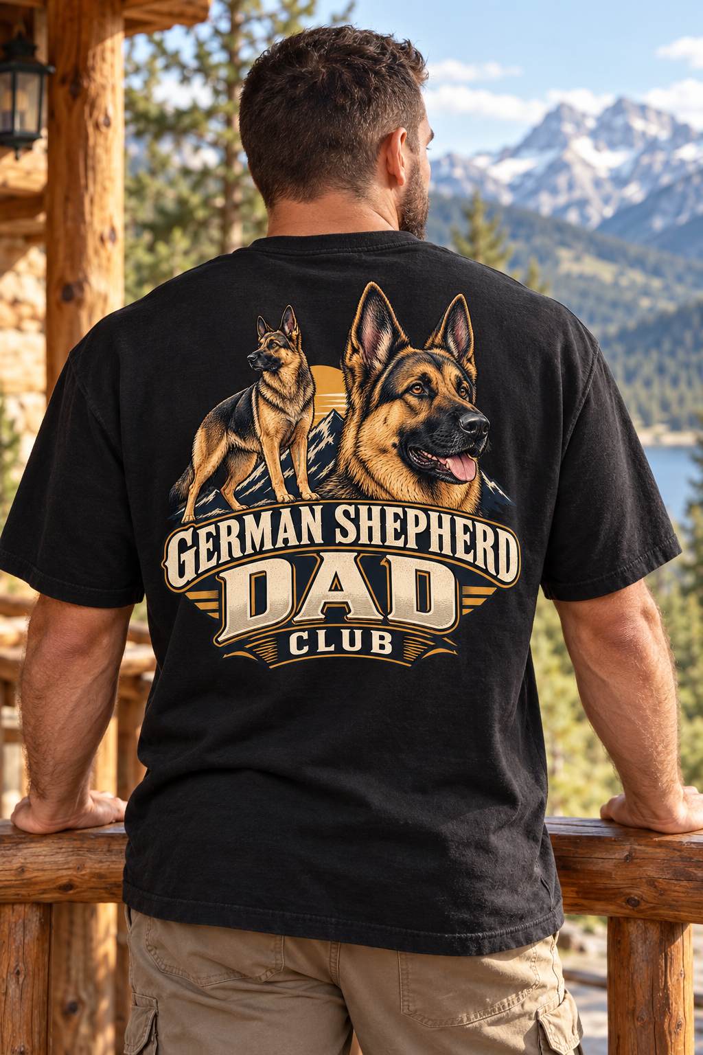 German Shepherd Dad Club — T-shirt porté de dos