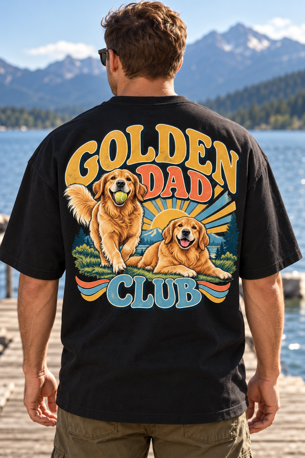 Golden Dad Club — T-shirt porté de dos