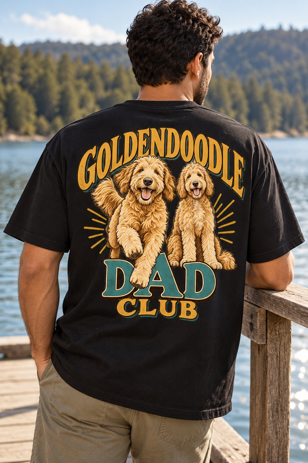 Goldendoodle Dad Club — T-shirt porté de dos