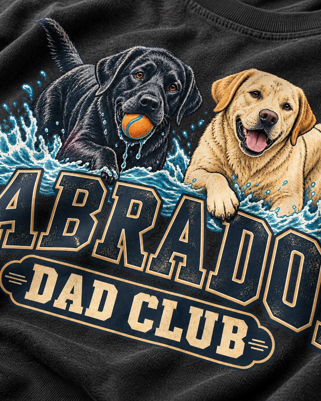 Gros plan du motif — Labrador Dad Club - T-shirt