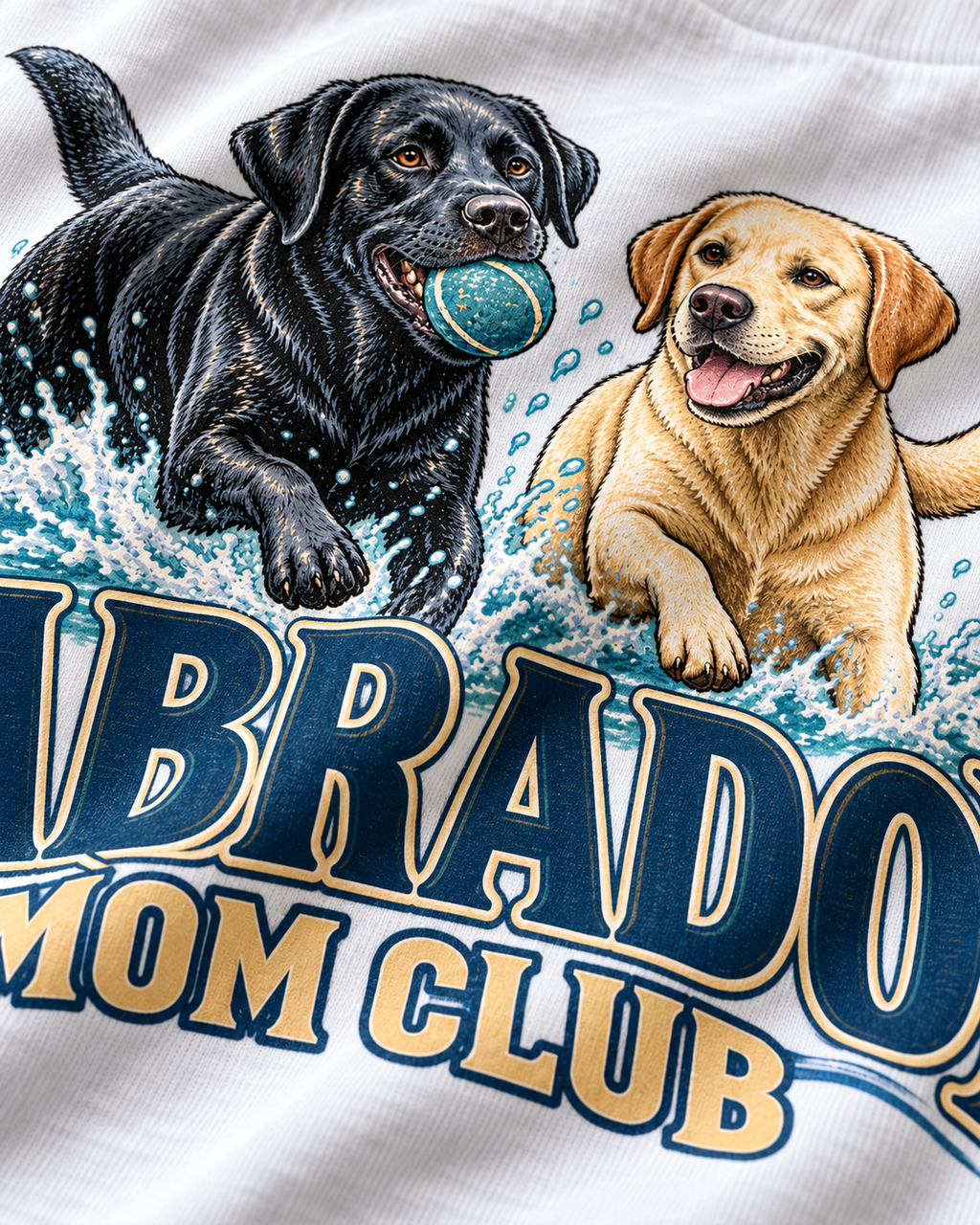 Gros plan du motif — Labrador Mom Club - T-shirt