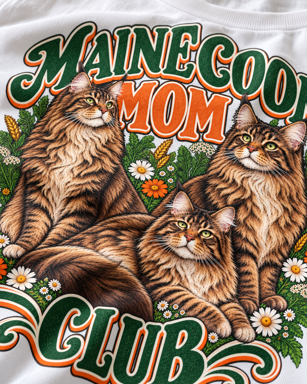 Gros plan du motif — Maine Coon Mom Club — MOOD CLUB