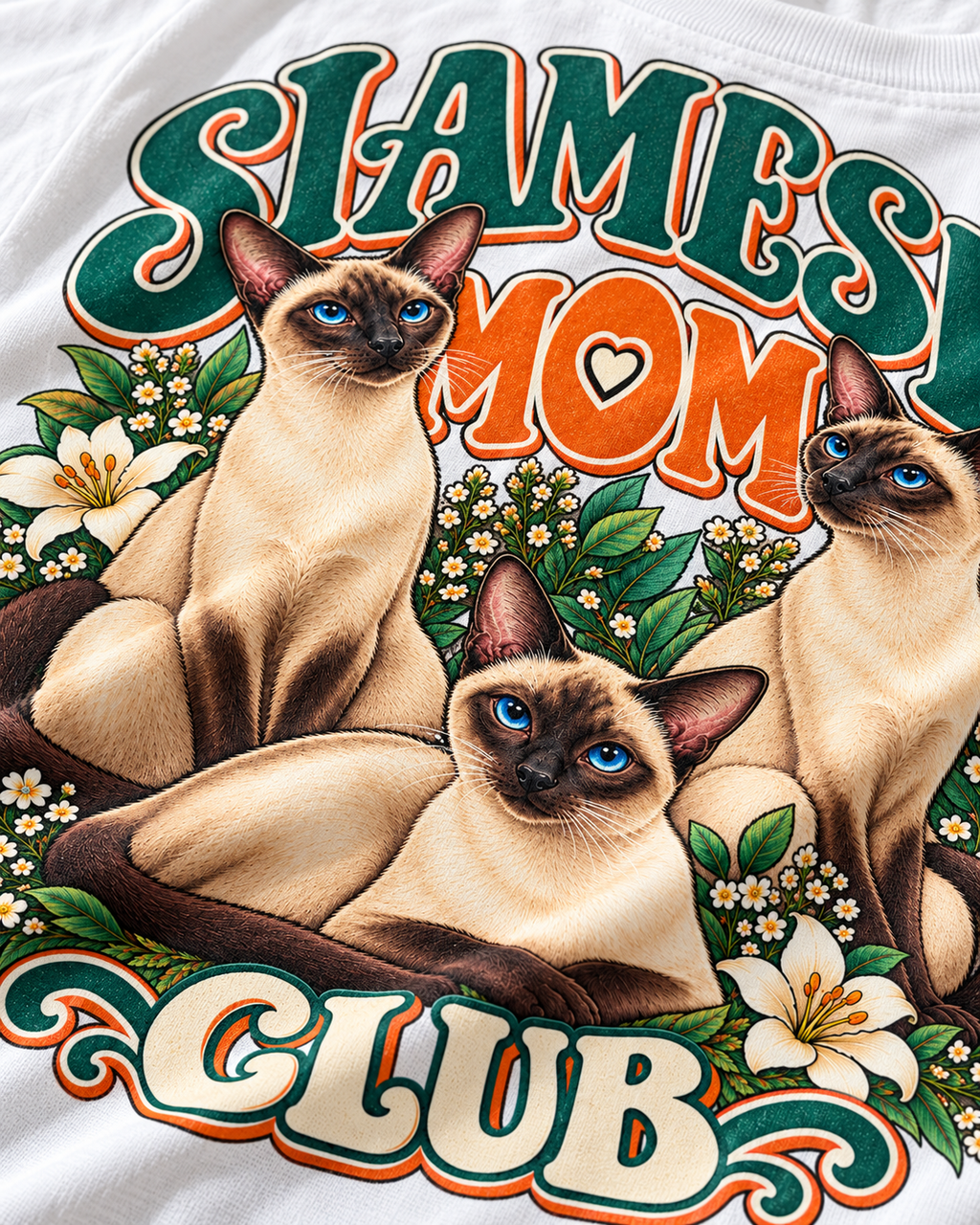 Gros plan du motif — Siamese Mom Club — MOOD CLUB