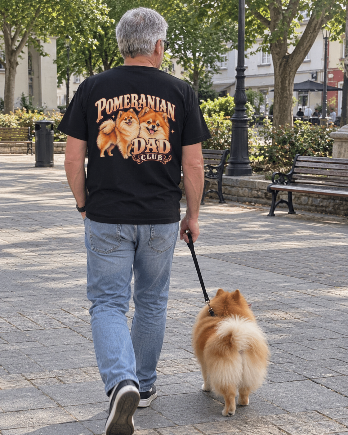 Pomeranian Dad Club - T-shirt — photo naturelle avec son chien