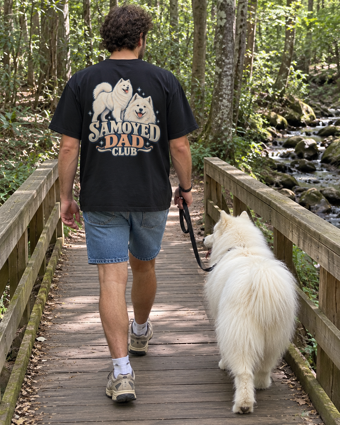 Samoyed Dad Club - T-shirt — photo naturelle avec son chien