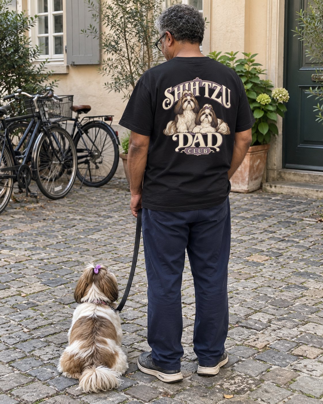 Shih Tzu Dad Club - T-shirt — photo naturelle avec son chien